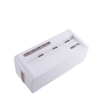 Desktop Power Socket Strip Cord Storage Boxes Organizer Safety Socket Outlet B... (COLOR.: GRAYHOLE)