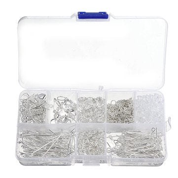 630Pcs/Set Eye Pins Lobster Clasps Jewelry Wire Earring Hooks Jewelry Finding Kit for DIY Necklace J