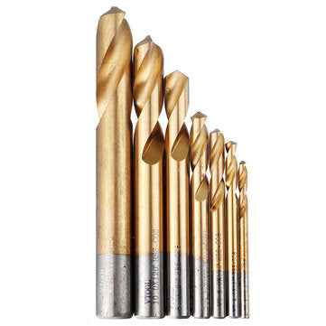Drillpro 7pcs 3-12mm Spot Drill 120 Degree Titanium M42 Cobalt Chamfer Drill Location Center Bit Gui