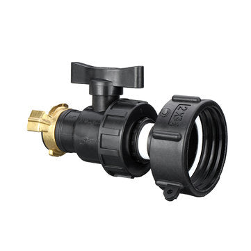 S60x6 3/4`` IBC Tank Drain Adapter Fixing Hose Outlet Tap Water Connector Replacement PP Ball Valve