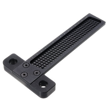Black Aluminium Alloy T-160 Hole Positioning Measuring Ruler 160mm Metric T Ruler Woodworking Precis