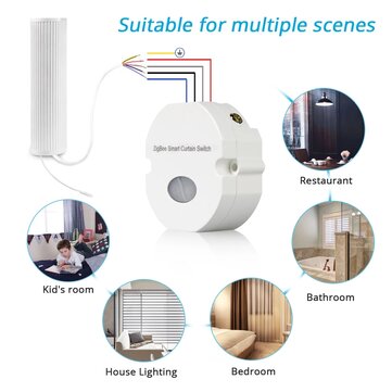 Zemismart Tuya ZB Inline Curtain Module Alexa Google Home Voice Control Smart Life APP Smartthings d