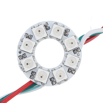 DC5V 8 Bits WS2812B 5050 RGB DIY LED Module Strip Ring Pixel Light with Integrate... (COLOR.: WHITE)