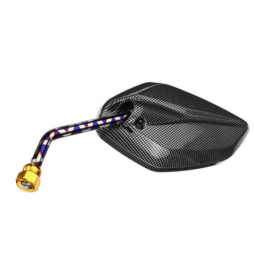 Pair Stainless Steel Motorcycle Rearview Mirror For 10mm Mirror Hole
