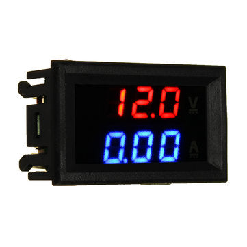 5pcs nMini Digital Voltmeter Ammeter DC 100V 10A Voltmeter Current Meter Tester Blue+Red Dual LED Di