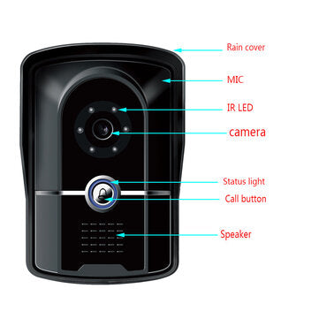 ENNIO SY813MK21 7inch TFT LCD Video Door Phone Doorbell Intercom Kit 2 Cameras 1 Monitor Night Visio