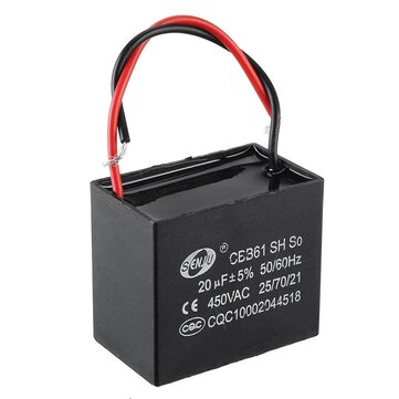 CBB61 5Pcs 20UF Starting Capacitance 450V AC Fan Capacitor CBB Motor Run Capacitor