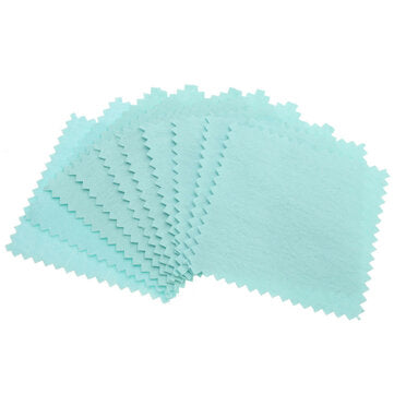 10Pcs 8x8cm Jewelry Polishing Cloth Ring Necklace Cleaning Cloth for Platinum Gold And Sterling Silv