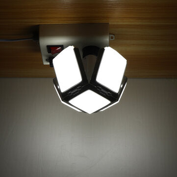 40W E27 LED Garage Light Four-Leaf Deformable High Bay Lamp Ceiling Warehouse Workshop Industrial Li