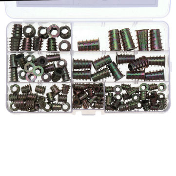 Suleve MXZN10 120Pcs Zinc Alloy Wood Furniture Hex Socket Drive Head Screw-in Threaded Insert Nut
