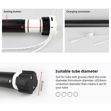 ZEMISMART M28EGB Tuya Wifi Curtain Motor Remote Control Automatic Electric APP Voice Control Roller