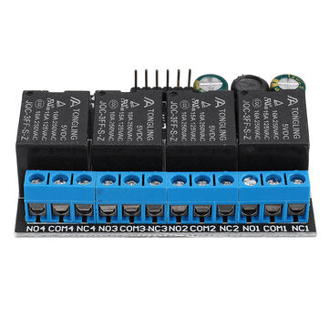 4 Channel 12V Bistable Self-locking Relay Module Button MCU Low-level Control Switch Board