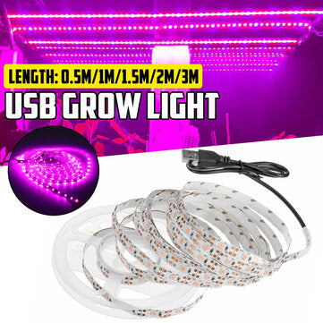0.5M/1M/1.5M/2M/3M LED Grow Strip Light Full Spectrum USB Flower Seeds Plant Hydro... (LENGTH: 1.5M)