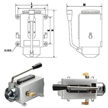 Y-8 Lubricating Manual Oil Pump Hand Lubrication 0.5L CNC 6mm Double Outlet Port
