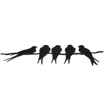 Bird Silhouettes Garden Fence Decor Woodpecker Robin Steel for Home Country Yard Art Decoration