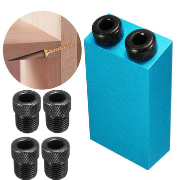 Woodwork Guide Oblique Hole Positioner 6/8/10mm 15 Degree Woodworking Locator Pocket Hole Jig