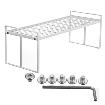 White Standing Rack Kitchen Bathroom Countertop Storage Organizer Shelf Holder (TYPE: A)