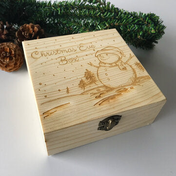 Wooden Decoration Toys Gift Box Christmas Snowman Painting (NO.: 04#)