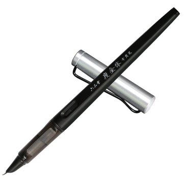 Six Pin Hall Curved Tip Stainless Steel Pen Office Supply Smooth Medium Nib 038mm... (COLOR.: BLACK)