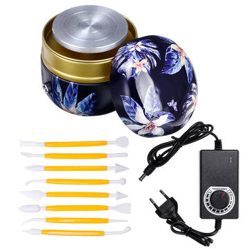Mini Electric Pottery Wheel Machine Small Pottery Forming Machine with Tray f... (COLOR: BLUEPURPLE)