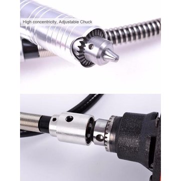 6mm Electric Grinder Extension Flexible Shaft with 0.3-4mm Key Chuck for Rotary Grinder Tool