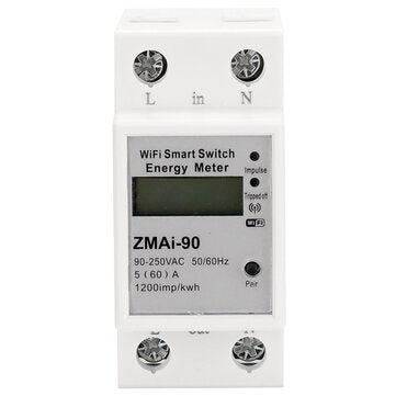 Single Phase Din Rail Wifi Smart Energy Meter Power Consumption Kwh Meter Wattmeter Support Smartlif