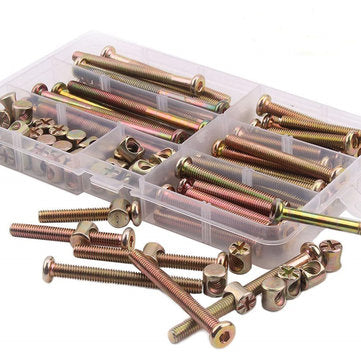 Suleve 100Pcs High Precision M6 Hex Socket Head Cap Screws Bolts and Barrel Nuts Assortment Kit Furn