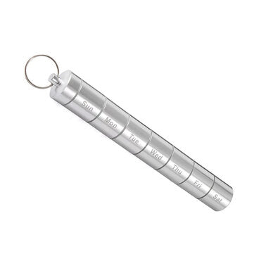 Weekly Pill Box Aluminum Alloy Waterproof Detachable Travel Pill Storage Organizer Container Portabl