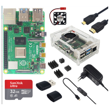Catda 2GB RAM Raspberry Pi 4B + Cover Box + Power Supply + 32/64GB... (CAPACITY: 64G | PLUG: USPLUG)