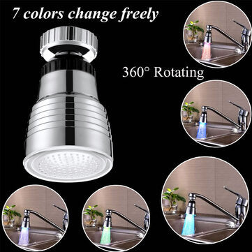 Multicolor LED Faucet Nozzle Water Filter Spray Temperature Sensor Light RGB Change Wat... (TYPE: B)