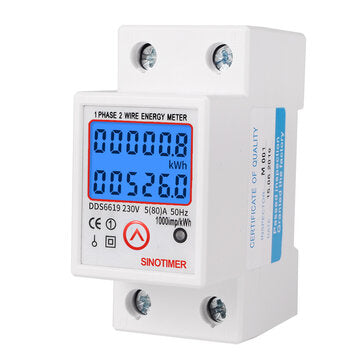 SINOTIMER DDS6619-526L-2 230V  Reset and Reset Backlight Display Single-phase Rail Multi-function En