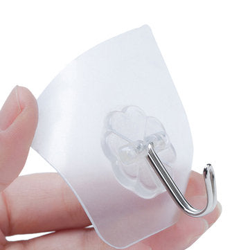 Honana HN-31 6PCs Strong Transparent Sticky Wall Hooks Hanger for Kitchen Bathroom Holder