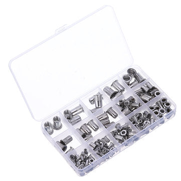 Suleve MXRN5 180Pcs M3/M4/M5/M6/M8/M10 Stainless Steel Rivet Nut Threaded Countersunk Head Insert Nu