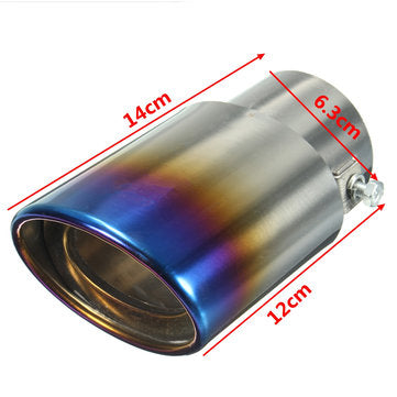 2.5" Grilled Blue Chrome Stainless Steel Exhaust Muffler Tip Pipe Universal