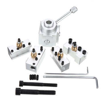 Machifit Upgraded Silver Quick Change Post Holder Set Boring Bar Turning Tool Holder For CNC Mini La