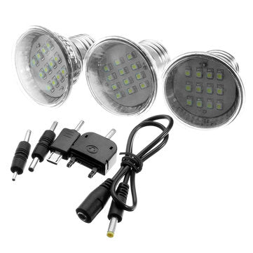 6V 4W DIY Outdoor Solar Panel With Power Bank + 3*3.7V 1W LED Lamp For USB Charging