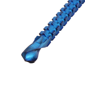 Drillpro 6Pcs 3-8mm Blue Nano Coated Grooving Drill HSS Woodworking Drill Bit Plastic Metal Hole Gro