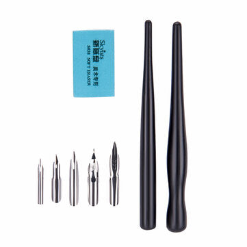Xingainian Cartoon Comic Dip In Ink Pen Set Shaft Nib Eraser Set Comic Calligraphy Pen Multi School
