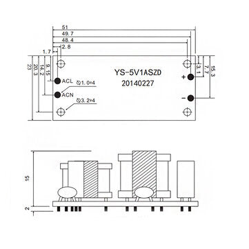 YS-U5S AC to DC 5V 1A Switching Power Supply Module AC to DC Converter 5W Regulated Power Supply