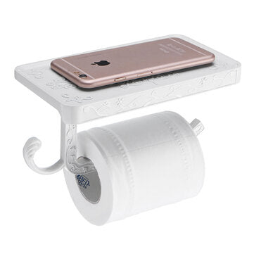 AU Wall Mounted Toilet Roll Tissue Paper Shelf Holder Stand Phone Shelf Bath... (COLOR.: IVORYWHITE)
