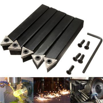 5pcs 1/2 Inch Shank Indexable Lathe Set Turning Tool Holder For TCMT16T3 Carbide Insert