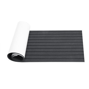 Marine Flooring Faux Teak EVA Foam Boat Decking Sheet Grey+Black 2400x600x6mm