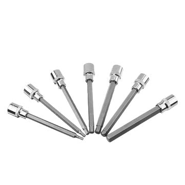 Drillpro 7Pcs 3/8" Drive Long Reach Hex Bit Socket Set 3-10mm CR-V Screwdriver Head Set