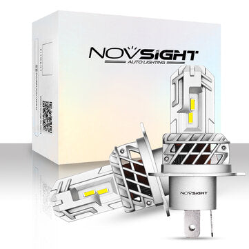 NovSight N35 2PCS H4 12V 50W 10000LM 6000K LED Bulbs Motorcycle Lamp High Power Car Headlight Headla
