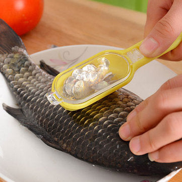 Food-grade ABS Fish Scaler Fish Scale Remover Skin Scales Innovative Lid Design Seafood Tools Kitche