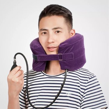 YUWEILL C-shape Cervical Neck Traction Device Spine Massage Travel Pillow Collar Brace Neck Stretche