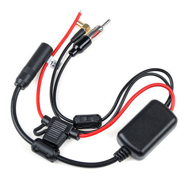 Universal DAB+ FM Car Antenna Aerial Splitter Cable Digital Radio Amplifier with SMA Connector