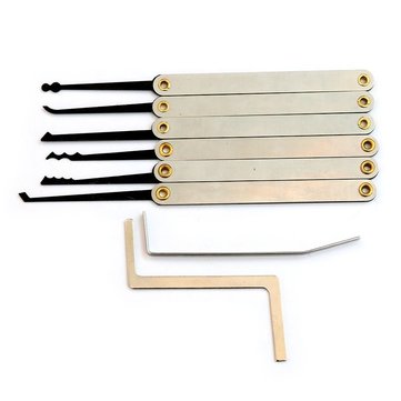 Transparent Practice Padlock with 6pcs Unlocking Lock Pick Set Key Extractor Tool Lock Pick Tools