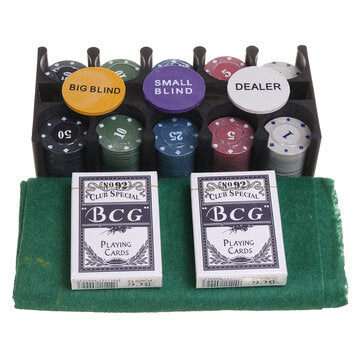 Professional Casino 200 Piece TEexas Hold`em Poker Game Play Set Comes In Tin Box Tool