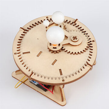 Wooden Solar System Space Instrument Assembled Model DIY Kids Assembling Toy Science Experiment Kit